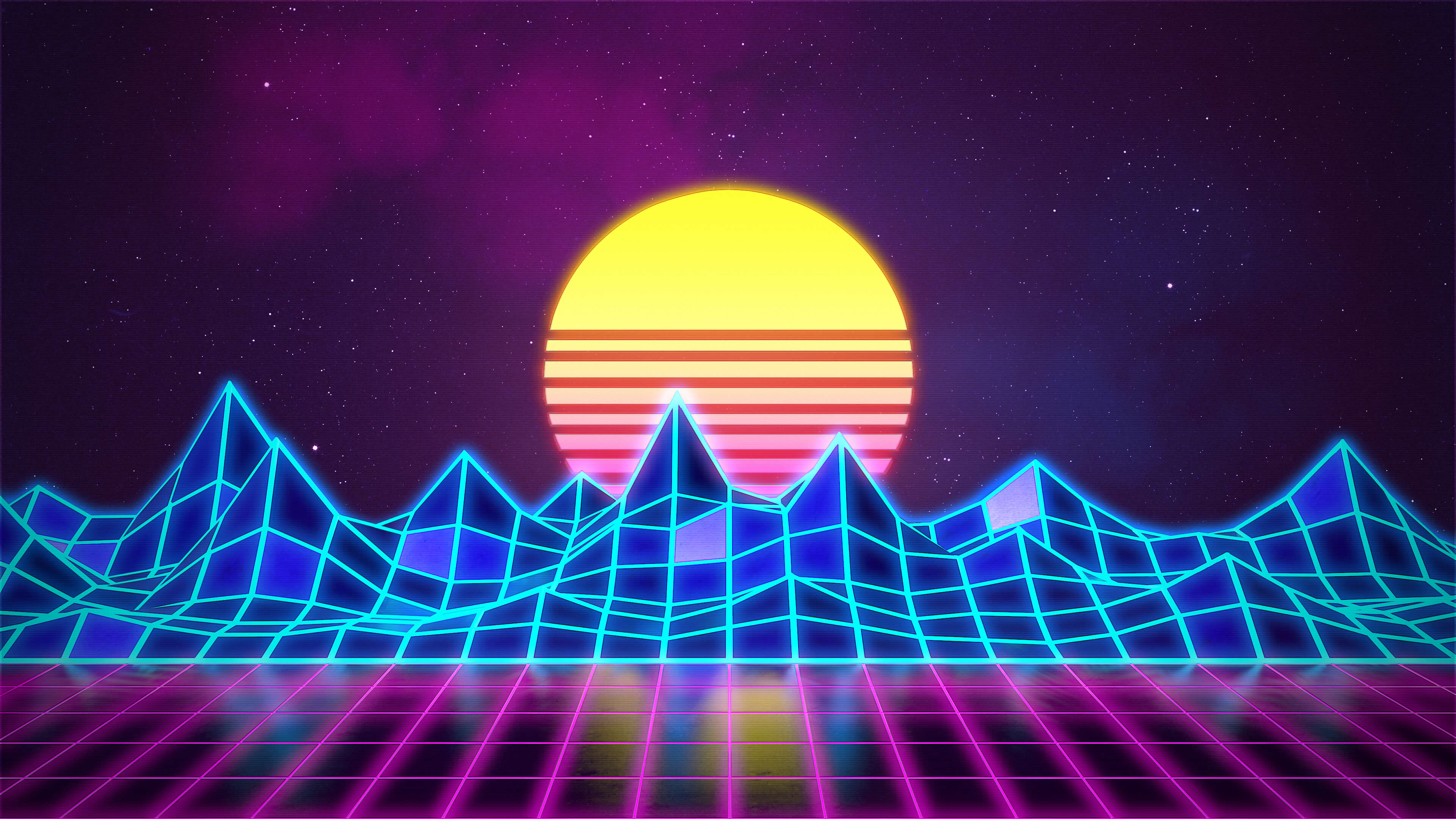 Synthwave - Neon 80s - Background - Marmoset Toolbag Render Revamped