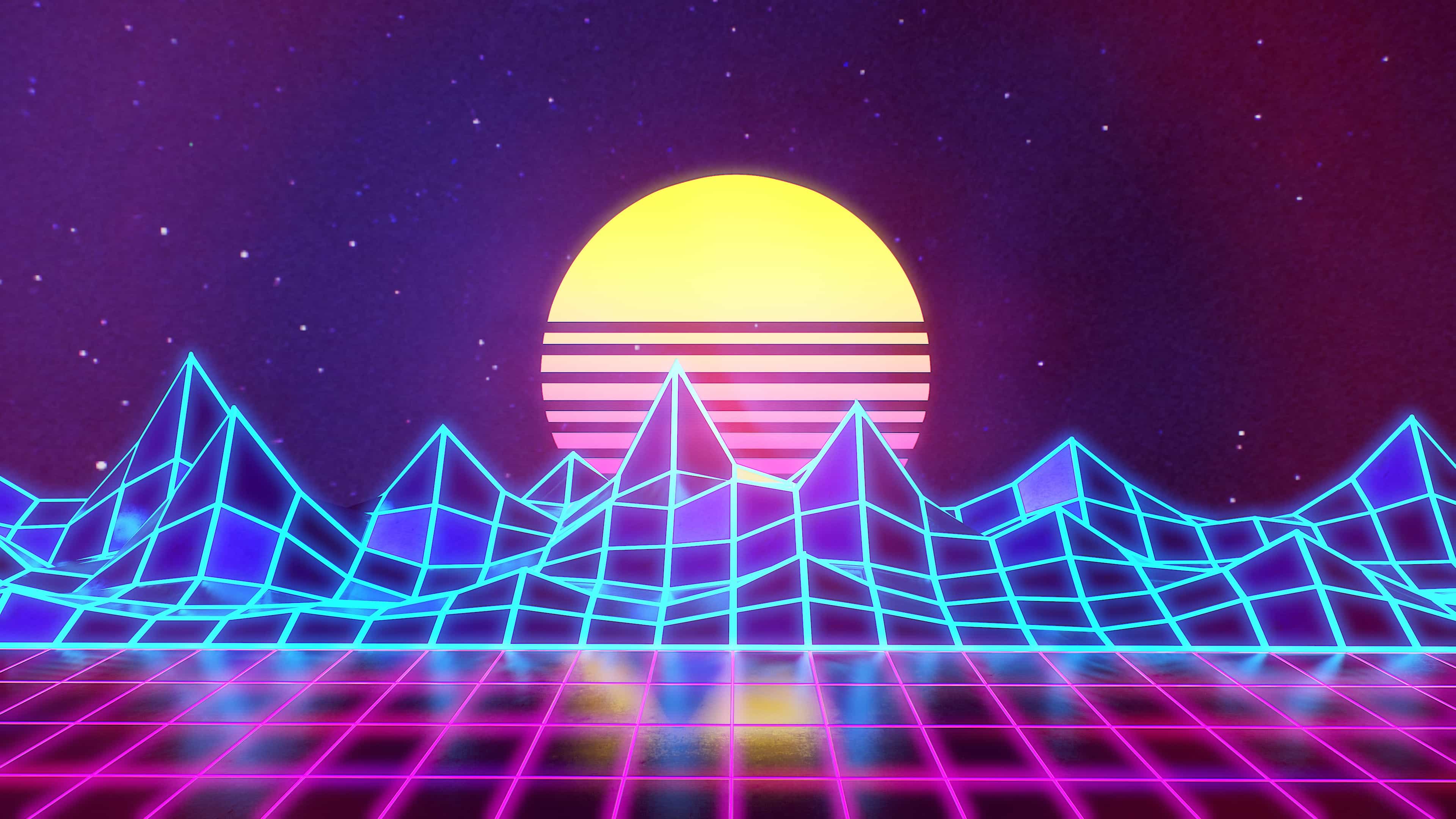 Synthwave Neon 80s Background Rafal De Jongh